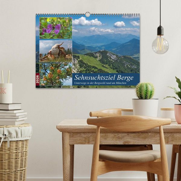 Produktbild: Sehnsuchtsziel Berge - Unterwegs in den Bergwelt rund um M&uuml;nchen (Wandkalender 2026 DIN A3 quer), CALVENDO Monatskalender