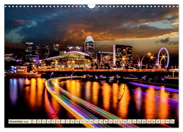Produktbild: Metropolen - Nacht Skylines (Wandkalender 2026 DIN A3 quer), CALVENDO Monatskalender