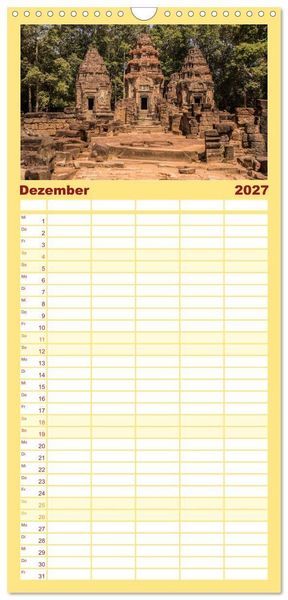 Produktbild: Familienplaner 2027 - Magisches Kambodscha mit 5 Spalten (Wandkalender, 21 x 45 cm) CALVENDO