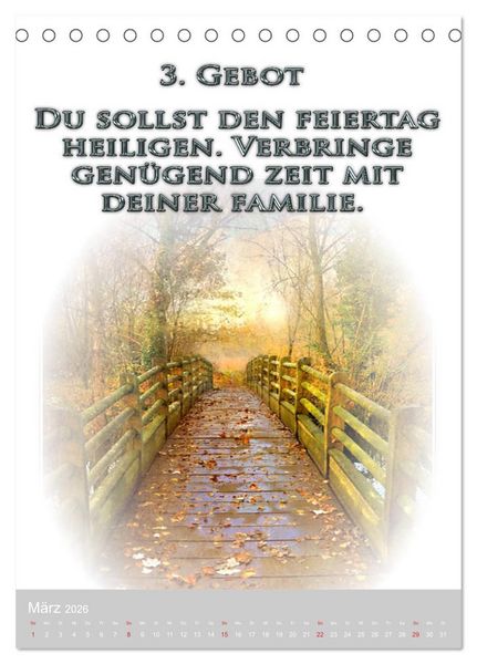 Produktbild: GOTTES 10 GEBOTE (Tischkalender 2026 DIN A5 hoch), CALVENDO Monatskalender