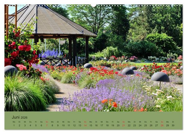 Produktbild: Stressfreie Zone! Parks und gr&uuml;ne Oasen in Augsburg (hochwertiger Premium Wandkalender 2026 DIN A2 quer), Kunstdruck in Hochglanz