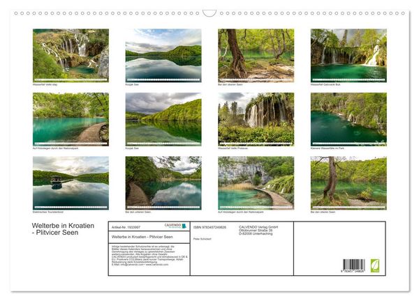 Produktbild: Welterbe in Kroatien - Plitvicer Seen (Wandkalender 2026 DIN A2 quer), CALVENDO Monatskalender