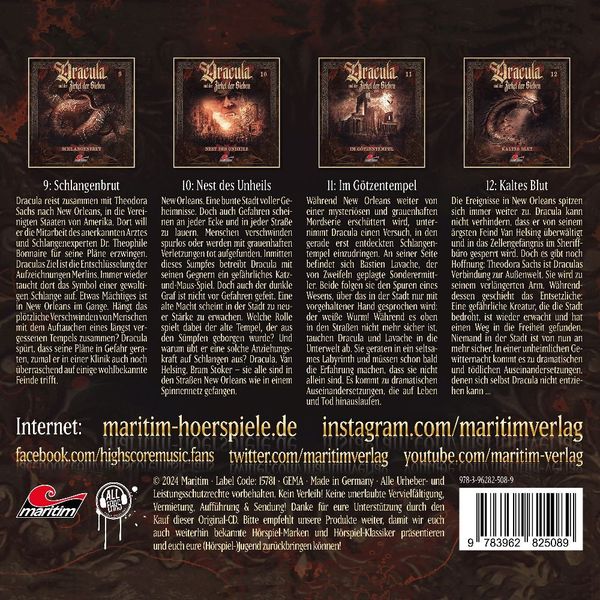 Dracula und der Zirkel der Sieben. Folge.9-12, 4 Audio-CD