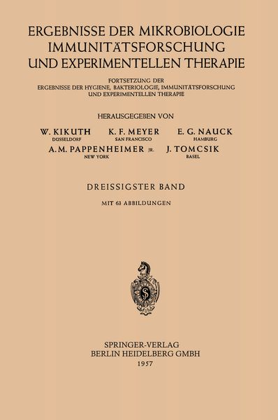 Produktbild: Ergebnisse der Mikrobiologie, Immunit&auml;tsforschung und experimentellen Therapie