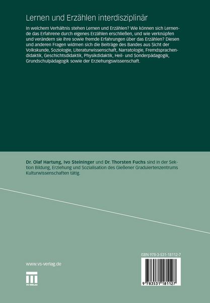 Produktbild: Lernen und Erz&auml;hlen interdisziplin&auml;r