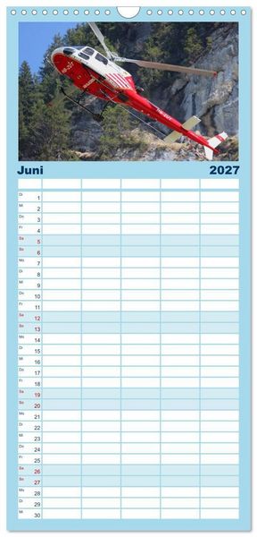 Produktbild: Familienplaner 2027 - Helikopter in der Luft mit 5 Spalten (Wandkalender, 21 x 45 cm) CALVENDO