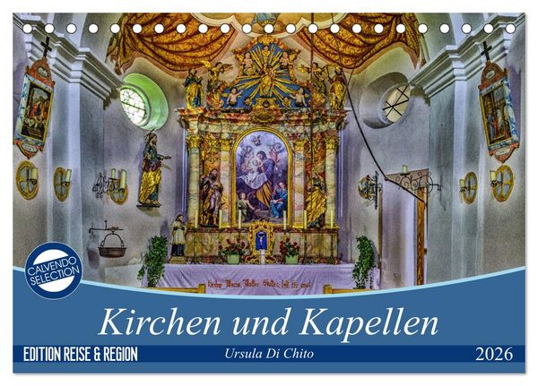 Produktbild: Kirchen und Kapellen (Tischkalender 2026 DIN A5 quer), CALVENDO Monatskalender