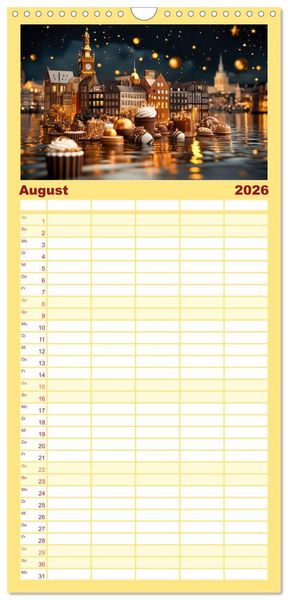 Produktbild: Familienplaner 2026 - S&uuml;&szlig;e Skyline Symphonie mit 5 Spalten (Wandkalender, 21 x 45 cm) CALVENDO