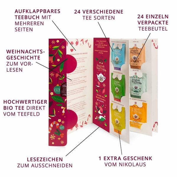 Produktbild: English Tea Shop Weihnachtsgeschichte Adventskalender mit 24 BIO Tees und Lesegeschichte