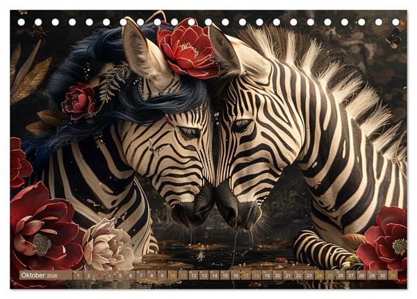 Produktbild: ZEBRAS - Modern Art (Tischkalender 2026 DIN A5 quer), CALVENDO Monatskalender