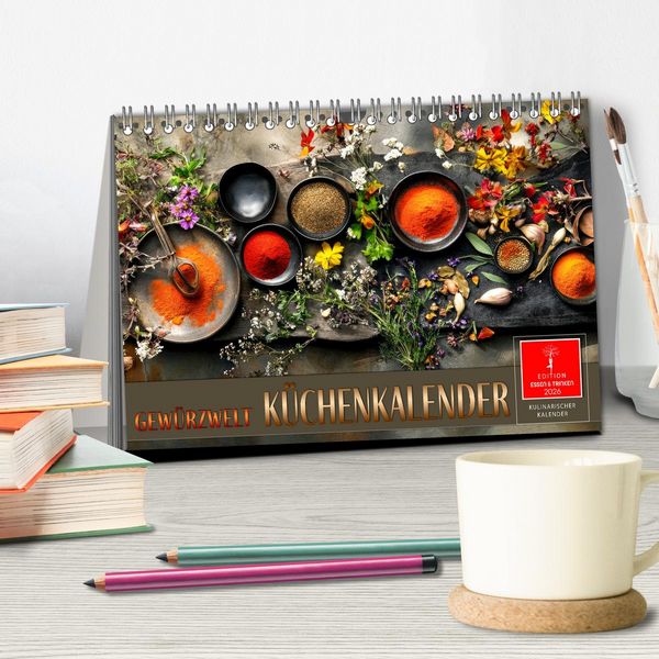 Produktbild: K&uuml;chenkalender Gew&uuml;rzwelt (Tischkalender 2026 DIN A5 quer), CALVENDO Monatskalender