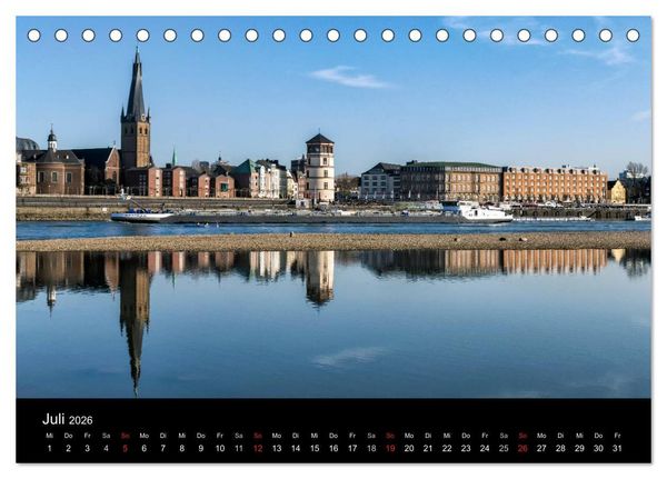 Produktbild: D&uuml;sseldorf - Rheinansichten (Tischkalender 2026 DIN A5 quer), CALVENDO Monatskalender