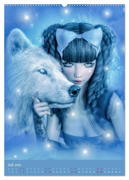 Produktbild: M&auml;dchen im Manga Style (Gothic Art) (hochwertiger Premium Wandkalender 2026 DIN A2 hoch), Kunstdruck in Hochglanz