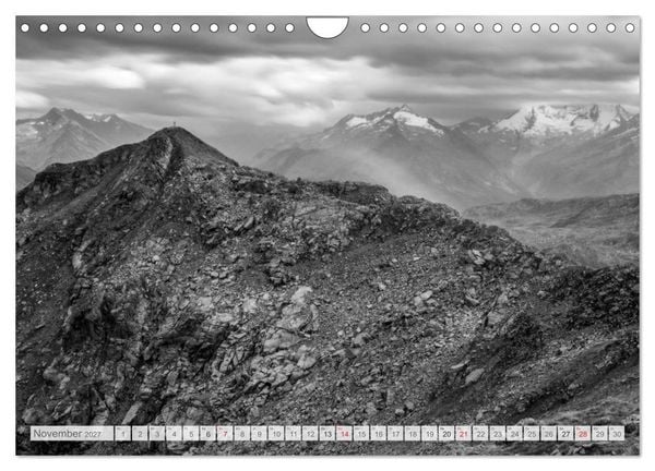 Produktbild: Bergpixels Schwarz-Wei&szlig;e Gebirgstr&auml;ume (Wandkalender 2027 DIN A4 quer), CALVENDO Monatskalender