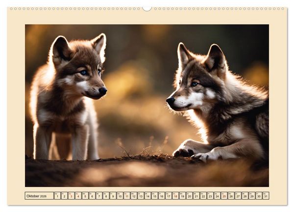 Produktbild: Ein Jahr unter W&ouml;lfen (Wandkalender 2026 DIN A2 quer), CALVENDO Monatskalender