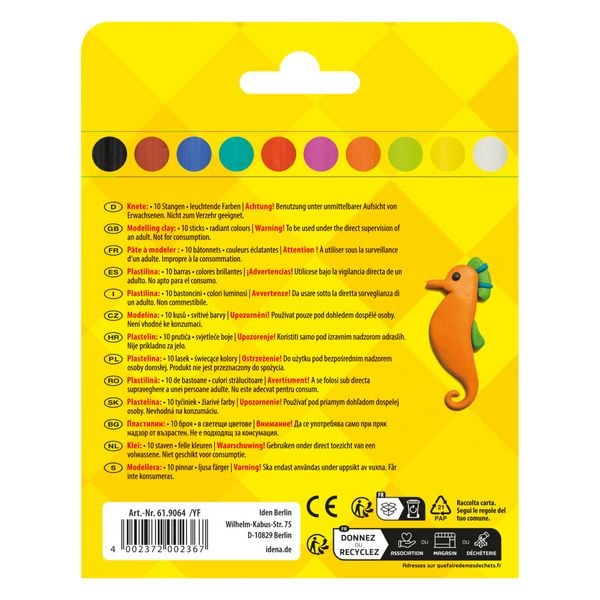 Produktbild: Idena Knete 10 Farben