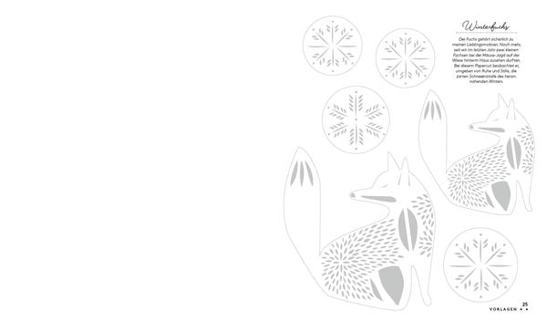Produktbild: Set: Christmas Papercut &ndash; Die Vorlagenmappe mit Anleitung und 20 weihnachtlichen Papierschnitt-Motiven zum Sofort-Loslegen