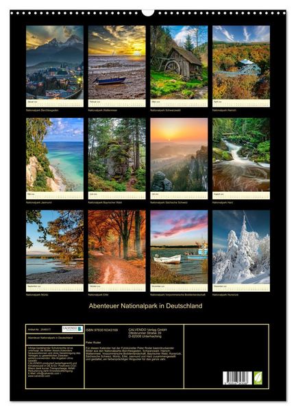 Produktbild: Abenteuer Nationalpark in Deutschland (Wandkalender 2026 DIN A2 hoch), CALVENDO Monatskalender