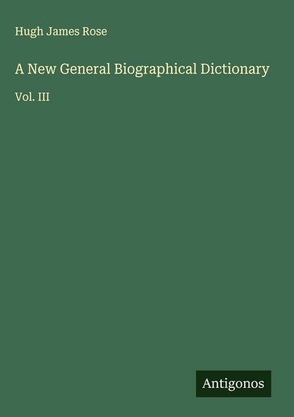 Produktbild: A New General Biographical Dictionary
