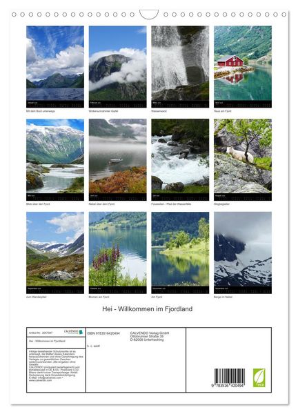 Produktbild: Hei - Willkommen im Fjordland (Wandkalender 2026 DIN A3 hoch), CALVENDO Monatskalender