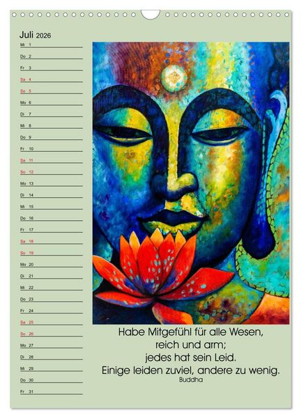 Produktbild: Lebensfreude Buddha (Wandkalender 2026 DIN A3 hoch), CALVENDO Monatskalender