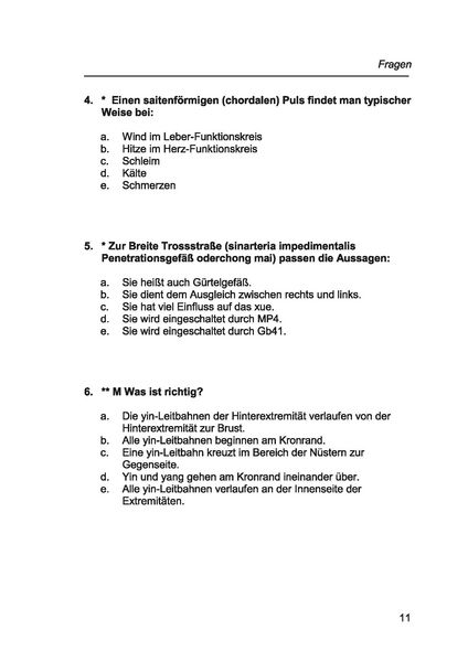 Produktbild: Pr&uuml;fungsfragen Tierakupunktur