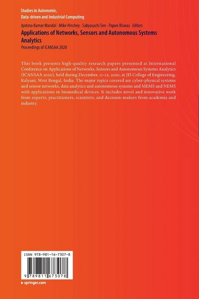 Produktbild: Applications of Networks, Sensors and Autonomous Systems Analytics