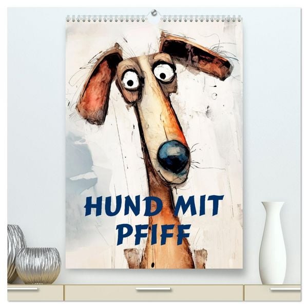 Produktbild: Hund mit Pfiff (hochwertiger Premium Wandkalender 2026 DIN A2 hoch), Kunstdruck in Hochglanz