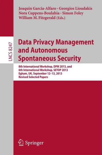 Produktbild: Data Privacy Management and Autonomous Spontaneous Security