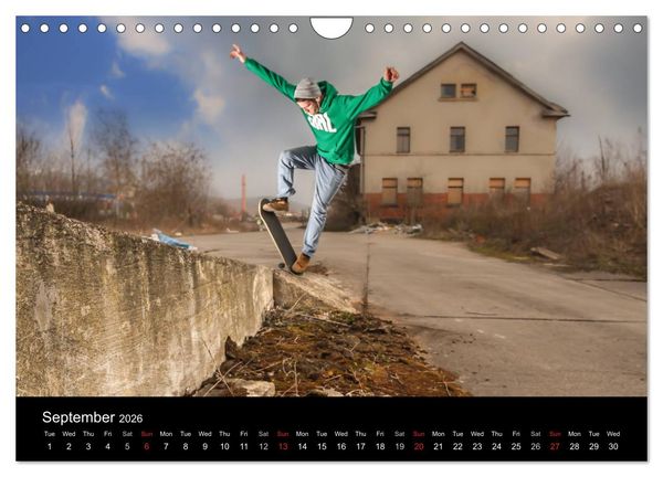 Produktbild: Skateboard - Street only (Wall Calendar 2026 DIN A4 landscape), CALVENDO 12 Month Wall Calendar