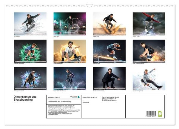 Produktbild: Dimensionen des Skateboarding (Wandkalender 2027 DIN A2 quer), CALVENDO Monatskalender