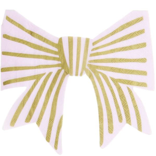 Serviette Schleife, Streifen, Rosa