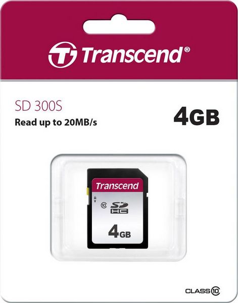 Produktbild: Transcend Premium 300S SDHC-Karte 4GB Class 10, UHS-I, UHS-Class 1