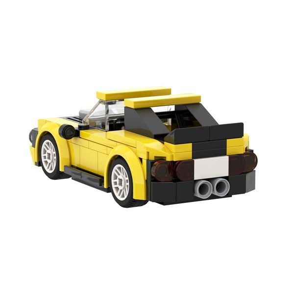Produktbild: BRIXIES 222103 - Mini Rennwagen gelb, 3D Konstruktionsbausatz, ca. 134 Teile