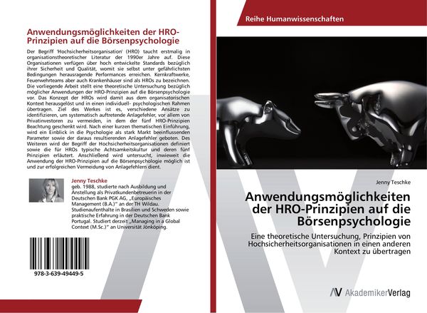 Produktbild: Anwendungsm&ouml;glichkeiten der HRO-Prinzipien auf die B&ouml;rsenpsychologie