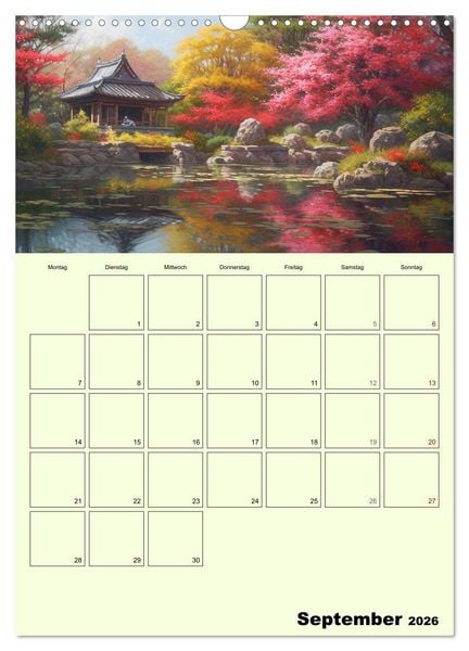 Produktbild: Im japanischen Garten. Zauberhafte Illustrationen (Wandkalender 2026 DIN A3 hoch), CALVENDO Monatskalender