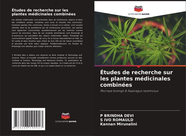 Produktbild: &Eacute;tudes de recherche sur les plantes m&eacute;dicinales combin&eacute;es