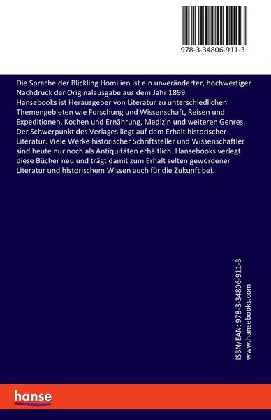 Produktbild: Die Sprache der Blickling Homilien