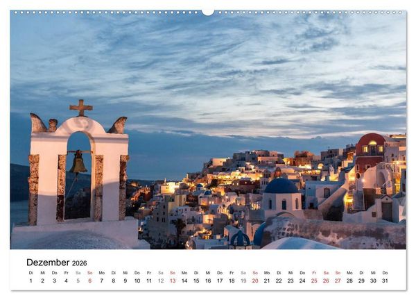 Produktbild: Santorini - Am Krater des Vulkans (Wandkalender 2026 DIN A2 quer), CALVENDO Monatskalender