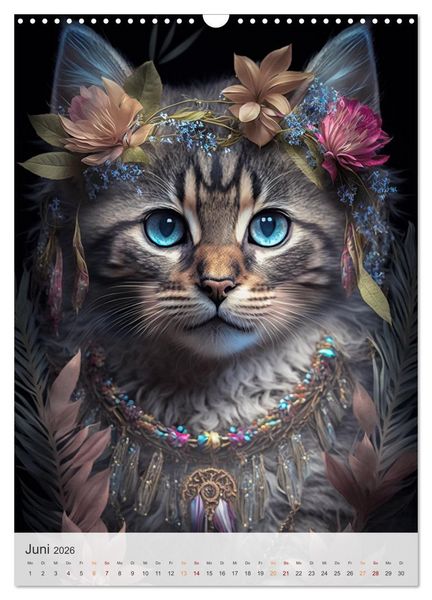 Produktbild: Boho Katzenbabys (Wandkalender 2026 DIN A3 hoch), CALVENDO Monatskalender