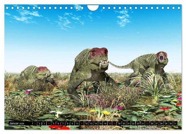 Produktbild: Dinosaurier. Urzeitliche Giganten (Wandkalender 2026 DIN A4 quer), CALVENDO Monatskalender