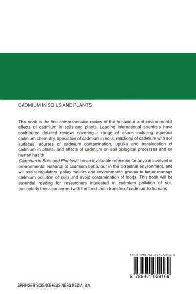 Produktbild: Cadmium in Soils and Plants