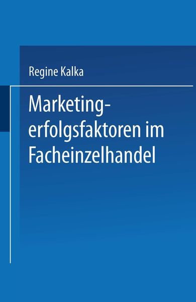Produktbild: Marketingerfolgsfaktoren im Facheinzelhandel