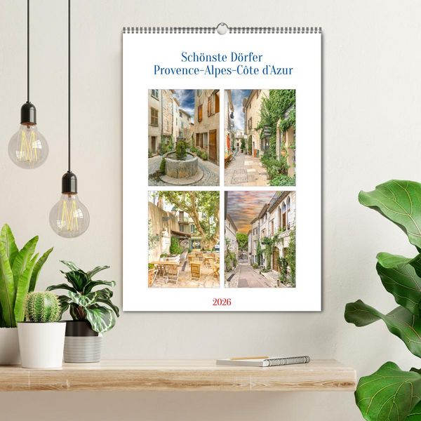 Produktbild: Sch&ouml;nste D&ouml;rfer - Provence-Alpes-C&ocirc;te d'Azur (Wandkalender 2026 DIN A2 hoch), CALVENDO Monatskalender