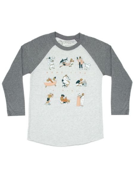 Produktbild: Read Like a Girl Unisex 3/4 Sleeve Raglan Small