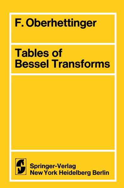 Produktbild: Tables of Bessel Transforms