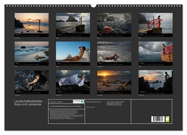 Produktbild: Landschaftsaktbilder Ibiza und Lanzarote (Wandkalender 2026 DIN A2 quer), CALVENDO Monatskalender
