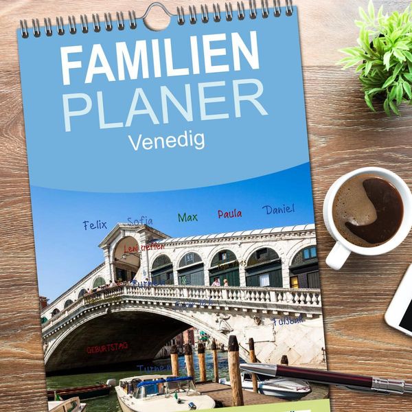 Produktbild: Familienplaner 2026 - Venedig mit 5 Spalten (Wandkalender, 21 x 45 cm) CALVENDO