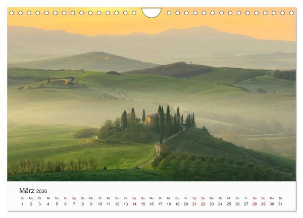 Produktbild: Toskana - idyllische Landschaft (Wandkalender 2026 DIN A4 quer), CALVENDO Monatskalender