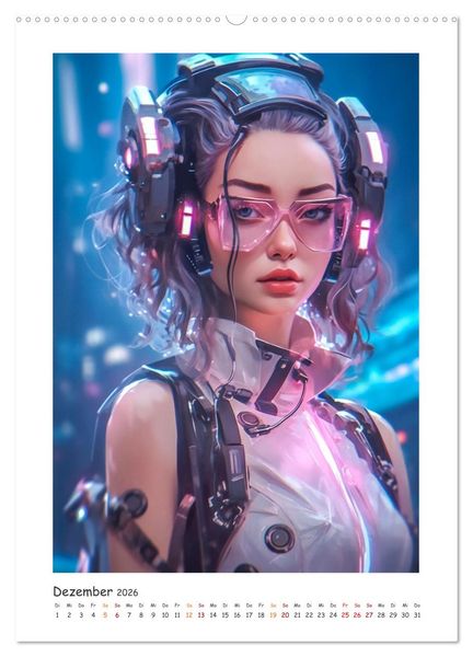 Produktbild: Coole Cyber Girls (Wandkalender 2026 DIN A2 hoch), CALVENDO Monatskalender